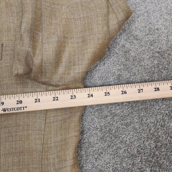 Ralph Lauren Men's Blazer Tan Jacket Size 44L Silk Linen Lambswool Quiet Luxury - Picture 7 of 12